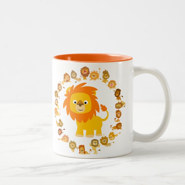 Niedlicher Cartoon Lion Mandala Tasse (Rechts)
