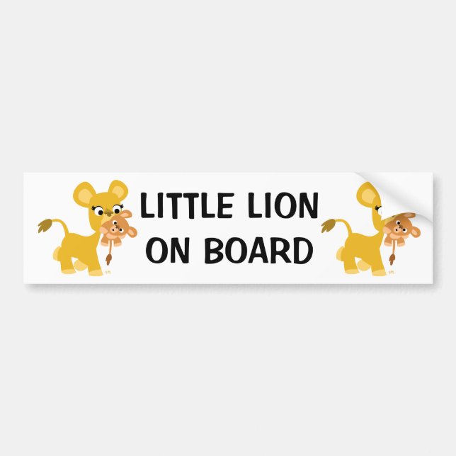Niedlicher Cartoon Lioness, die ihren Würfel trägt Autoaufkleber (Vorne)