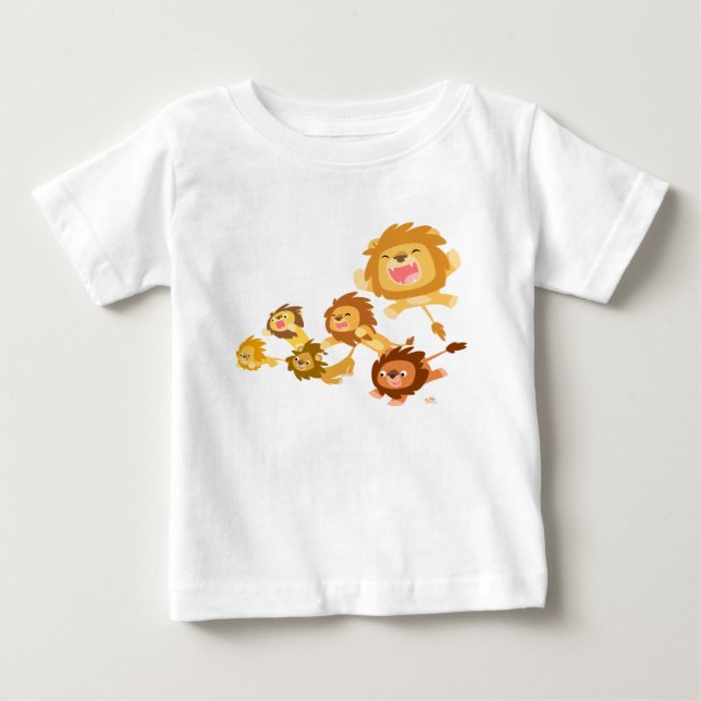 Niedlicher Cartoon Lions'Parade Baby T - Shirt (Vorderseite)