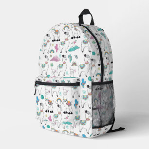 Niedlicher Cartoon Llama Pattern Bedruckter Rucksack