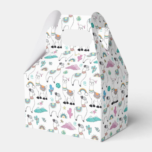 Niedlicher Cartoon Llama Pattern Geschenkschachtel (Vorderseite)