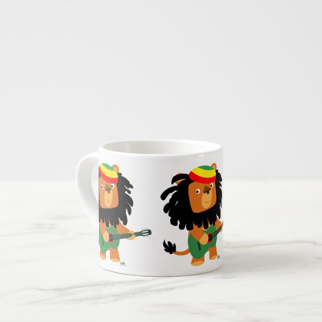 Niedlicher Cartoon Löwe von Zion Espresso Tasse (Vorderseite Links)