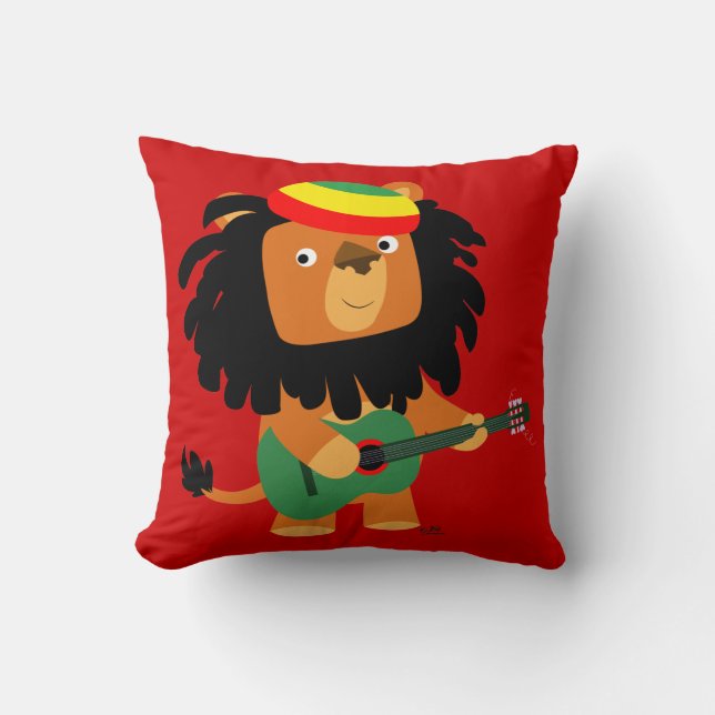 Niedlicher Cartoon Löwe von Zion Pillow Kissen (Vorderseite)