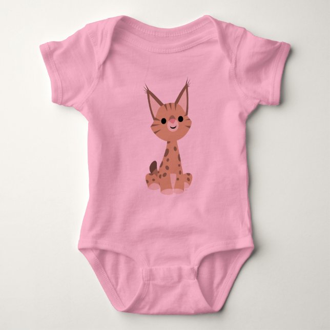 Niedlicher Cartoon Lynx Baby T - Shirt (Vorderseite)