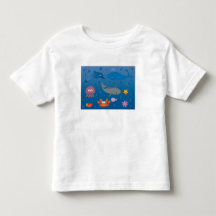 Niedlicher Cartoon-Marineleben Kleinkind T-shirt