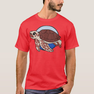 Niedlicher Cartoon Meeresschildkröte für Tierfreun T-Shirt