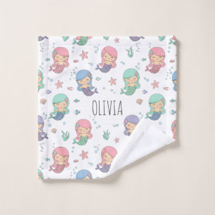 Niedlicher Cartoon Mermaid Pattern Waschlappen