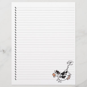 Niedlicher Cartoon Milchkuh Lined Pet Letterhead