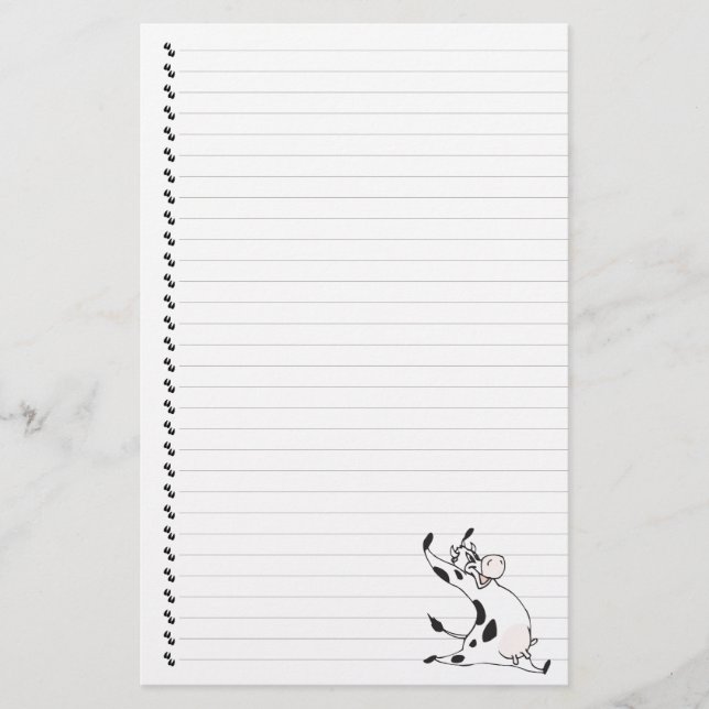 Niedlicher Cartoon Milchkühe Bettgebäck Briefpapier (Vorderseite)