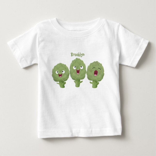 Niedlicher Cartoon mit Artischocken Baby T-shirt (Vorderseite)