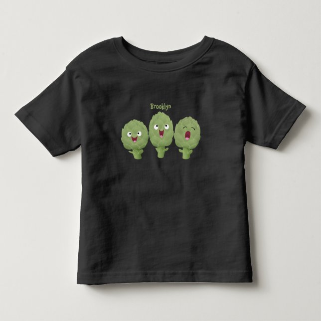 Niedlicher Cartoon mit Artischocken Kleinkind T-shirt (Vorderseite)