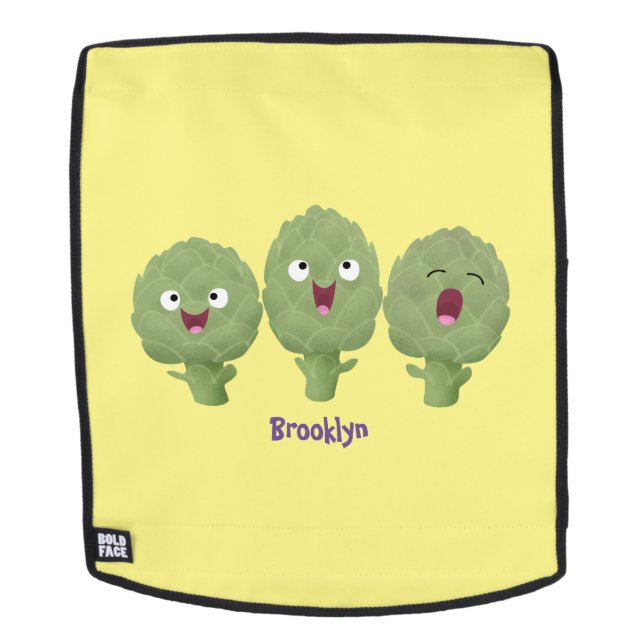 Niedlicher Cartoon mit Artischocken Rucksack (Abnehmbare Front)