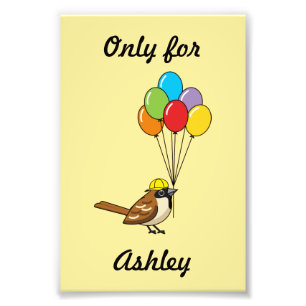 Niedlicher Cartoon mit Balloons mit Kid-Namen Fotodruck
