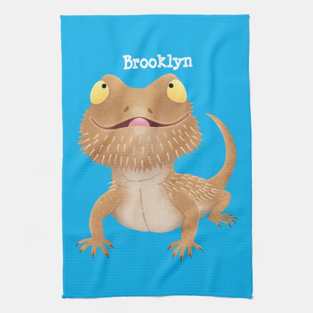 Niedlicher Cartoon mit Bartentreue Geschirrtuch (Vertikal)