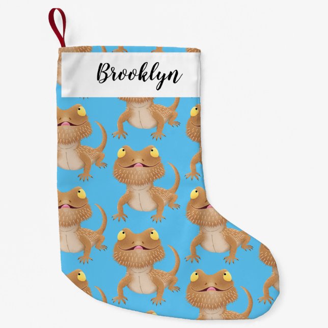 Niedlicher Cartoon mit Bartentreue Kleiner Weihnachtsstrumpf (Vorderseite)