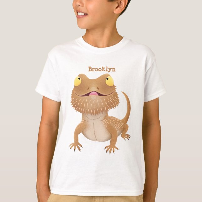 Niedlicher Cartoon mit Bartentreue T-Shirt (Vorderseite)