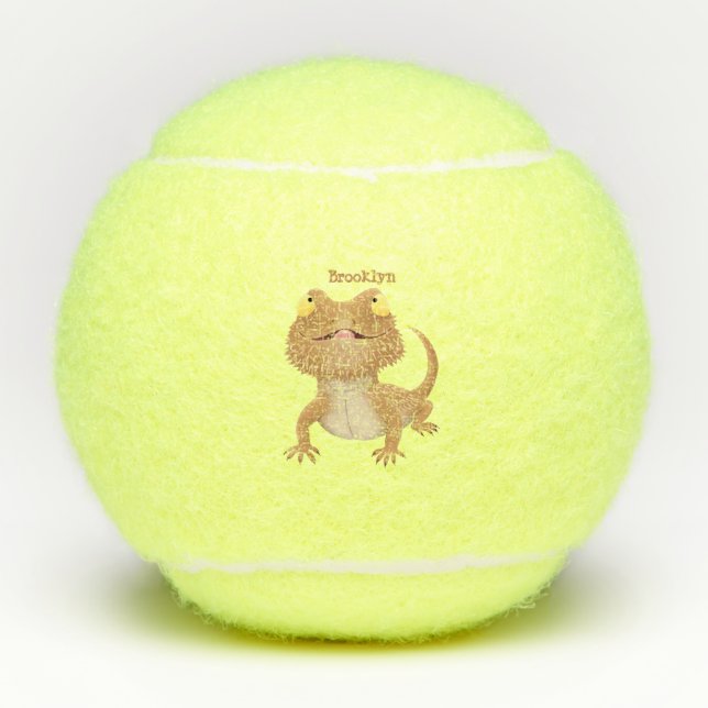 Niedlicher Cartoon mit Bartentreue Tennisbälle (Vorderseite)