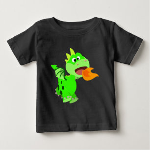 Niedlicher Cartoon mit Feuerspucken Baby Dragon Ba T-shirt
