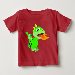 Niedlicher Cartoon mit Feuerspucken Baby Dragon Ba T-shirt