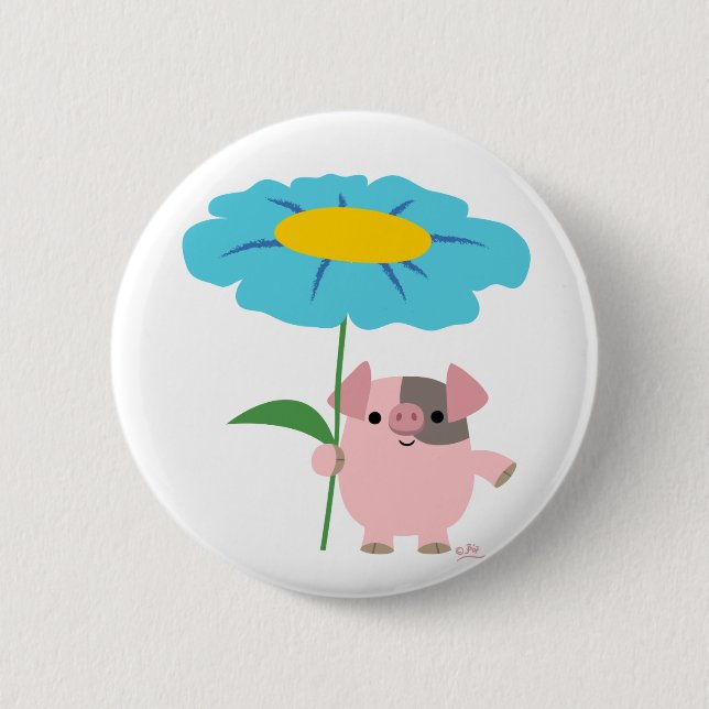 Niedlicher Cartoon mit Gift (blau) Button-Abzeiche Button (Vorderseite)