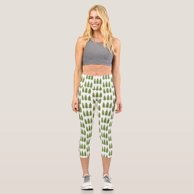 Niedlicher Cartoon mit Okra Capri Leggings (Vorderseite)