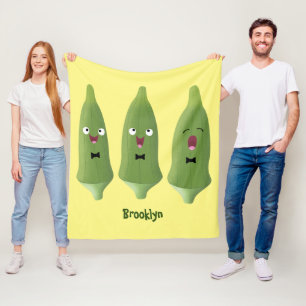 Niedlicher Cartoon mit Okra Fleecedecke