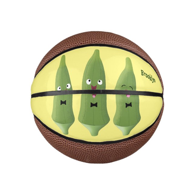 Niedlicher Cartoon mit Okra Mini Basketball (Vorderseite)