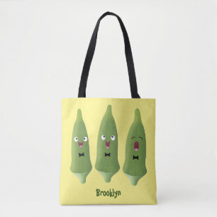 Niedlicher Cartoon mit Okra Tasche