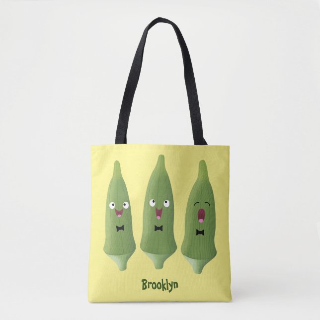 Niedlicher Cartoon mit Okra Tasche (Vorderseite)