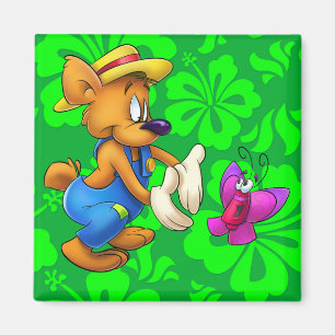 niedlicher Cartoon mit Schmetterlingsmagnet Magnet