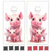 Niedlicher Cartoon Momma Pig und Baby Piglet