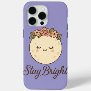 Niedlicher Cartoon Moon mit Blume Kronenaufkleber Case-Mate iPhone Hülle