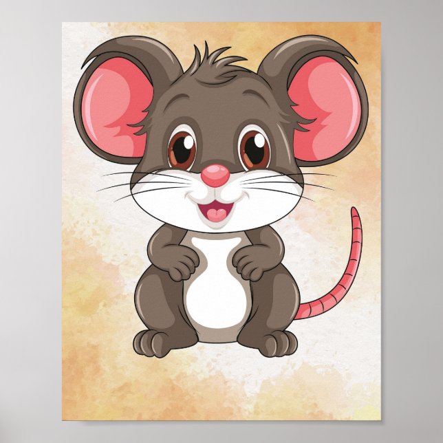 Niedlicher Cartoon Mouse Poster ! Niedliches Kinde (Vorne)