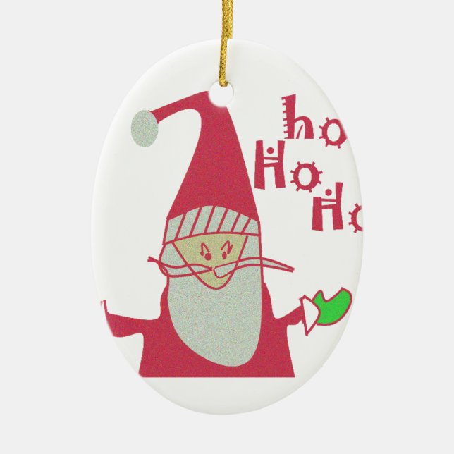 Niedlicher Cartoon Mouse Santa Collection Keramikornament (Vorne)