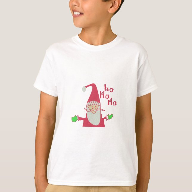 Niedlicher Cartoon Mouse Santa Ho Ho Ho T - Shirt (Vorderseite)
