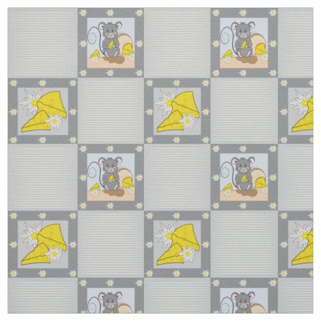 Niedlicher Cartoon Mouse und Muster aus Schweizer  Stoff (Muster)