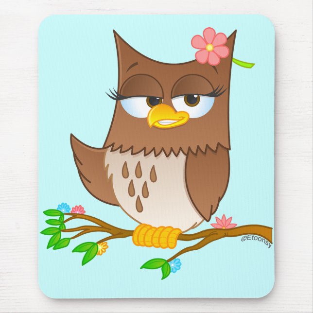 Niedlicher Cartoon Mousepad Olivia VonHoot (Vorne)