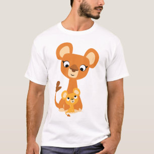 Niedlicher Cartoon-Mutter-Löwe und Junges KinderT T-Shirt