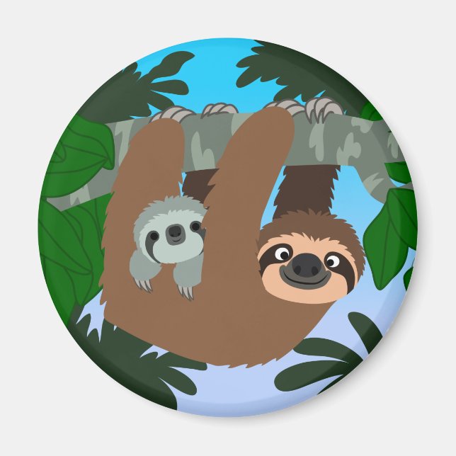 Niedlicher Cartoon Muttermilch und Baby Magnet (Vorne)