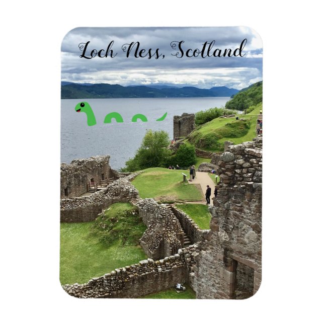 Niedlicher Cartoon Nessie Loch Ness Monster, Schot Magnet (Vertikal)