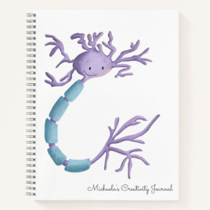 Niedlicher Cartoon Neuron Illustration Personalisi Notizbuch