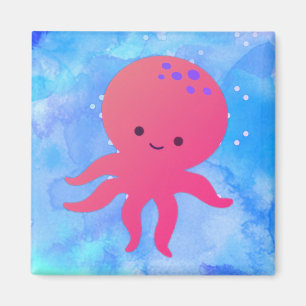 Niedlicher Cartoon Octopus im Wasser des blauen Oz Magnet