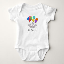niedlicher Cartoon Octopus und Regenbogenballons Baby Strampler