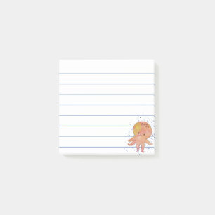 Niedlicher Cartoon Octopus Wasserfarbe Post-it Klebezettel