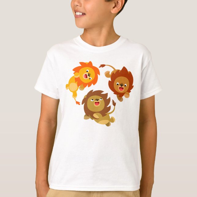 Niedlicher Cartoon ohne Gewicht Löwen Kinder T - S T-Shirt (Vorderseite)