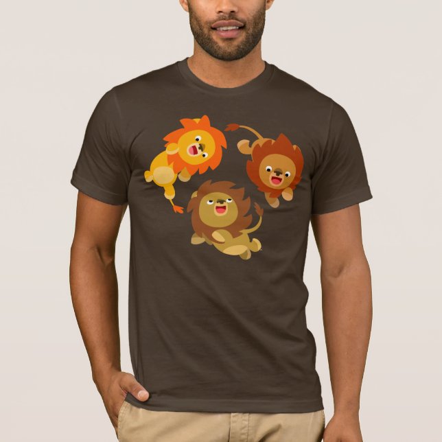 Niedlicher Cartoon ohne Gewicht Löwen T - Shirt (Vorderseite)