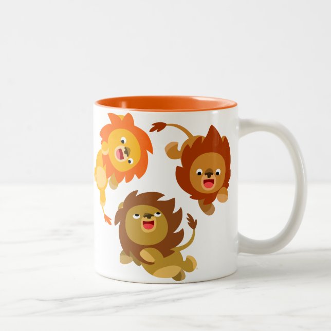Niedlicher Cartoon ohne Gewicht Löwen Tasse (Rechts)