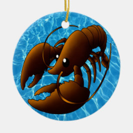 Niedlicher Cartoon Orange Hummer Keramik Ornament