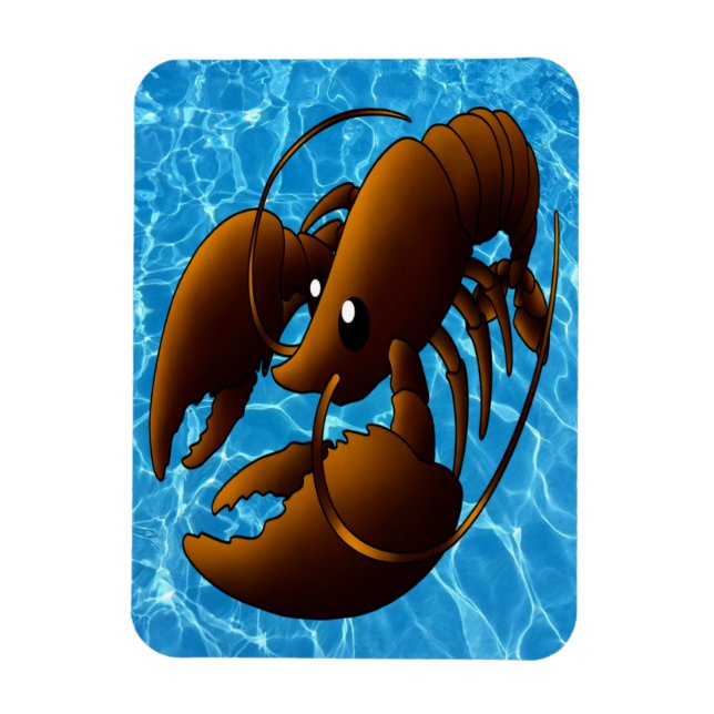 Niedlicher Cartoon Orange Hummer Magnet (Vertikal)