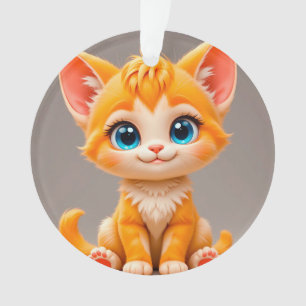 Niedlicher Cartoon Orange Kitten Ornament